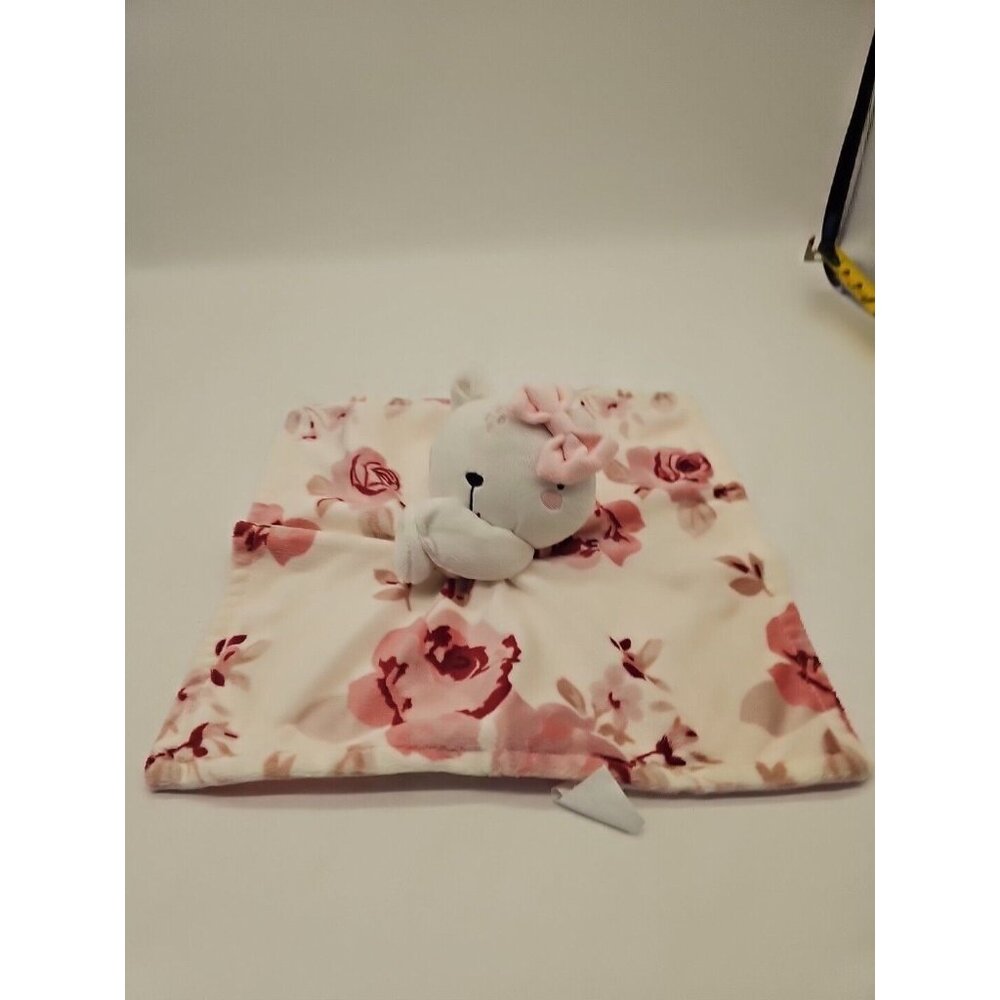 Gerber Modern Moments Lovey Security Blanket Bear‎ Pink Roses 12"